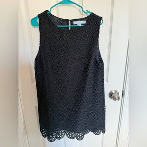 Hill House Black Eyelet Mini Dress
